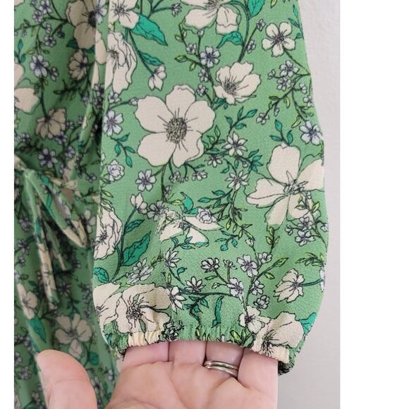 Monteau Los Angelous Womens Dress Large Midi 3/4 Sleeve Floral Boho Cottage Core - Picture 4 of 9